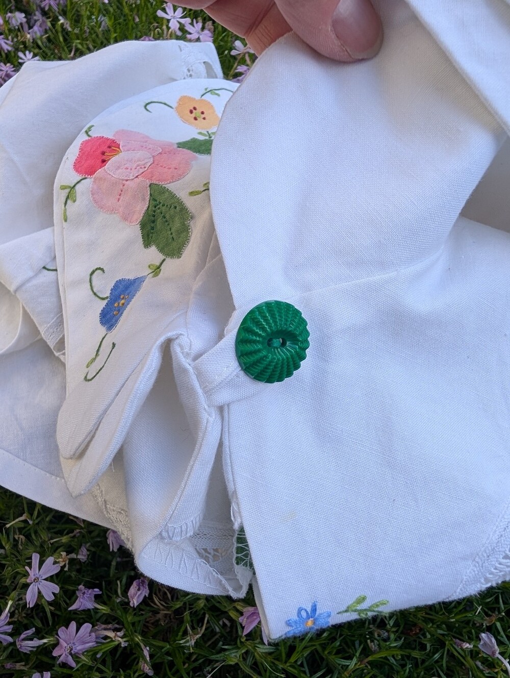 HANDMADE BLOUSE from a vintage tablecloth S - Picture 13 of 13